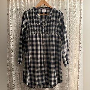 Knox Rose Medium Plaid Long Sleeve Dress